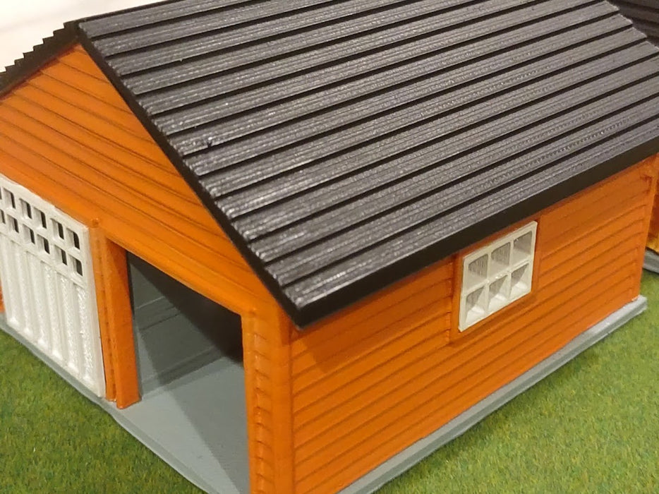 O Scale 2 Car Detached Garage