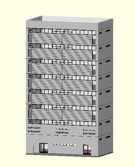 N Scale Office Building 9-Story