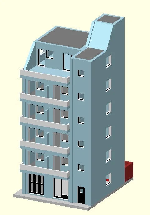N Scale Apartment Building 6 Story