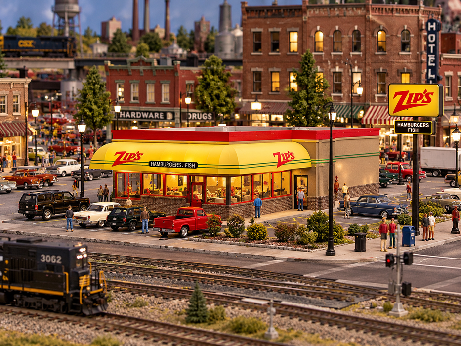 N Scale Zips Burger and Fish Joint