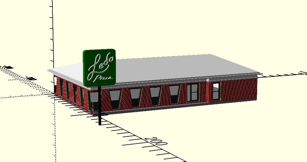N Scale Ledo's Pizza