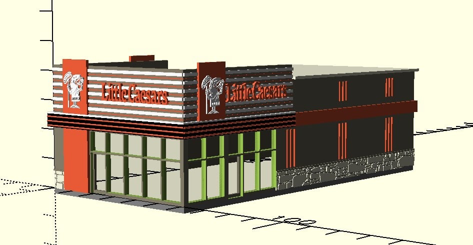 N Scale Little Caesars Pizza