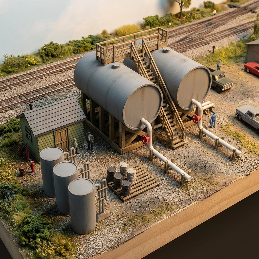 HO Scale Oil Distribution Station — Print Station 3d
