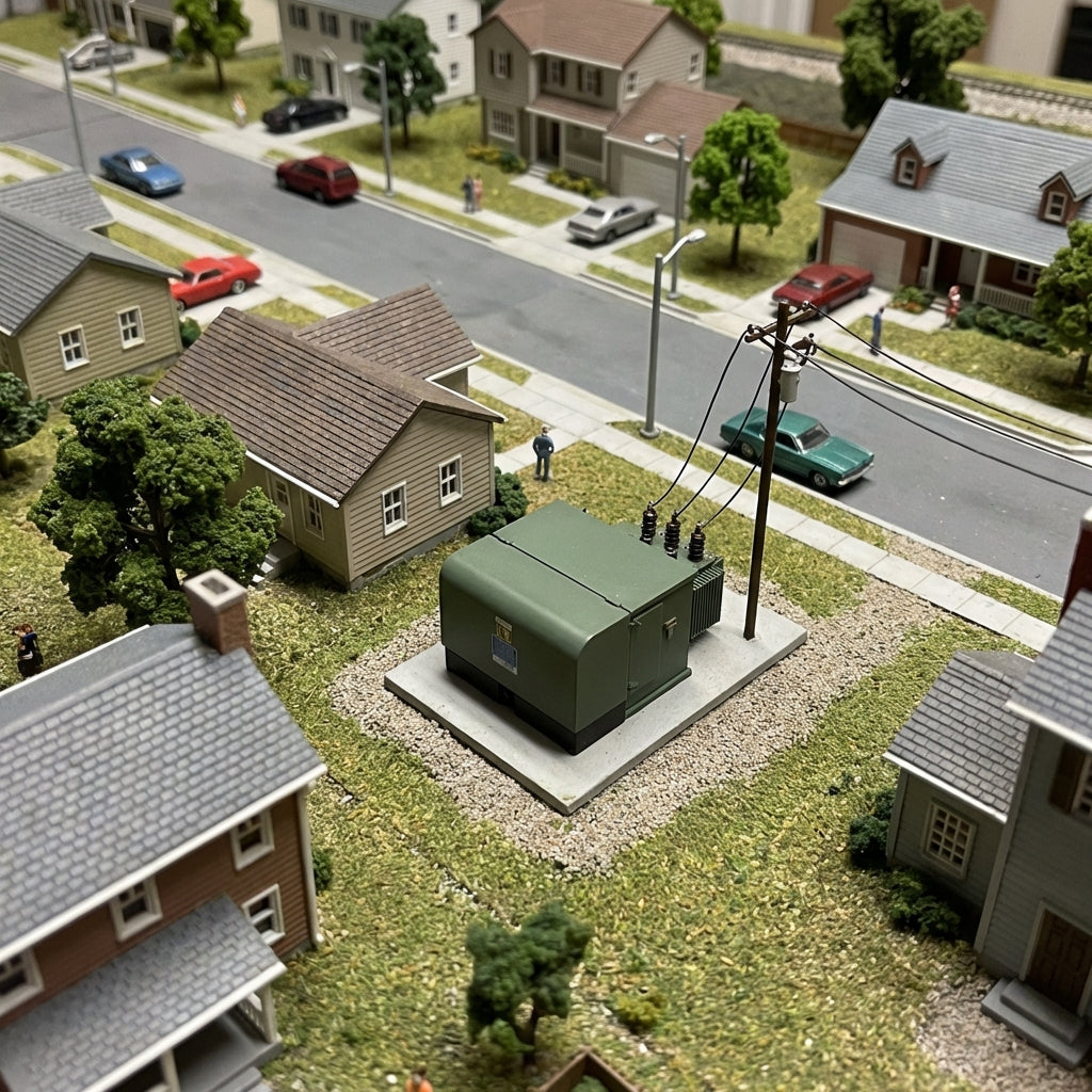 HO Scale Power Transformer W/Pad — Print Station 3d