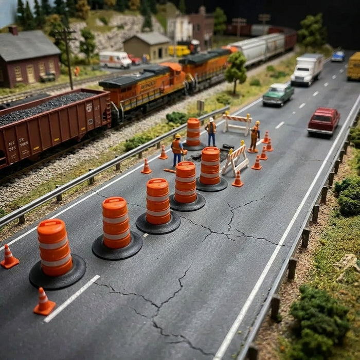 HO Scale  Realistic Frustration ! Orange DOT Barrels