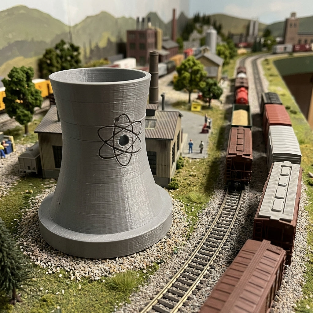N Scale Nuclear Power Plant Cooling Tower — Print Station 3d