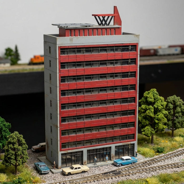N Scale Highrise with Helicopter Deck 10 Story
