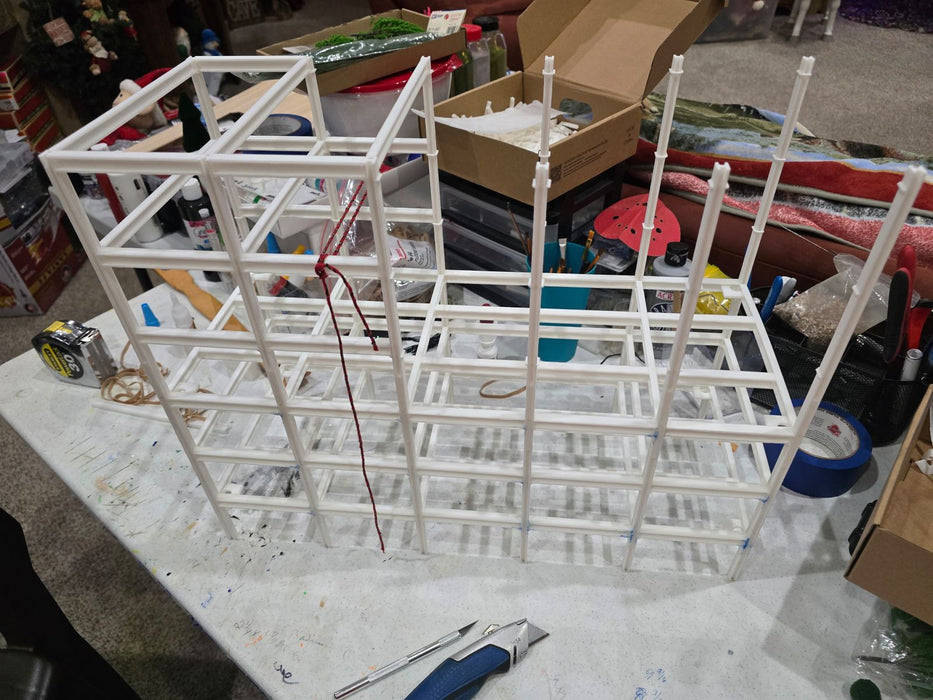 S Scale Steel Building Under Construction